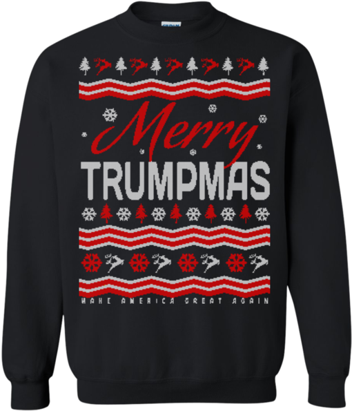 Christmas Ugly Sweater Merry Trumpmas Trump Hoodies (600x600), Png Download