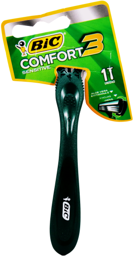 Maquina Afeitar Bic Comfort 3 Hojas Hombre (640x640), Png Download