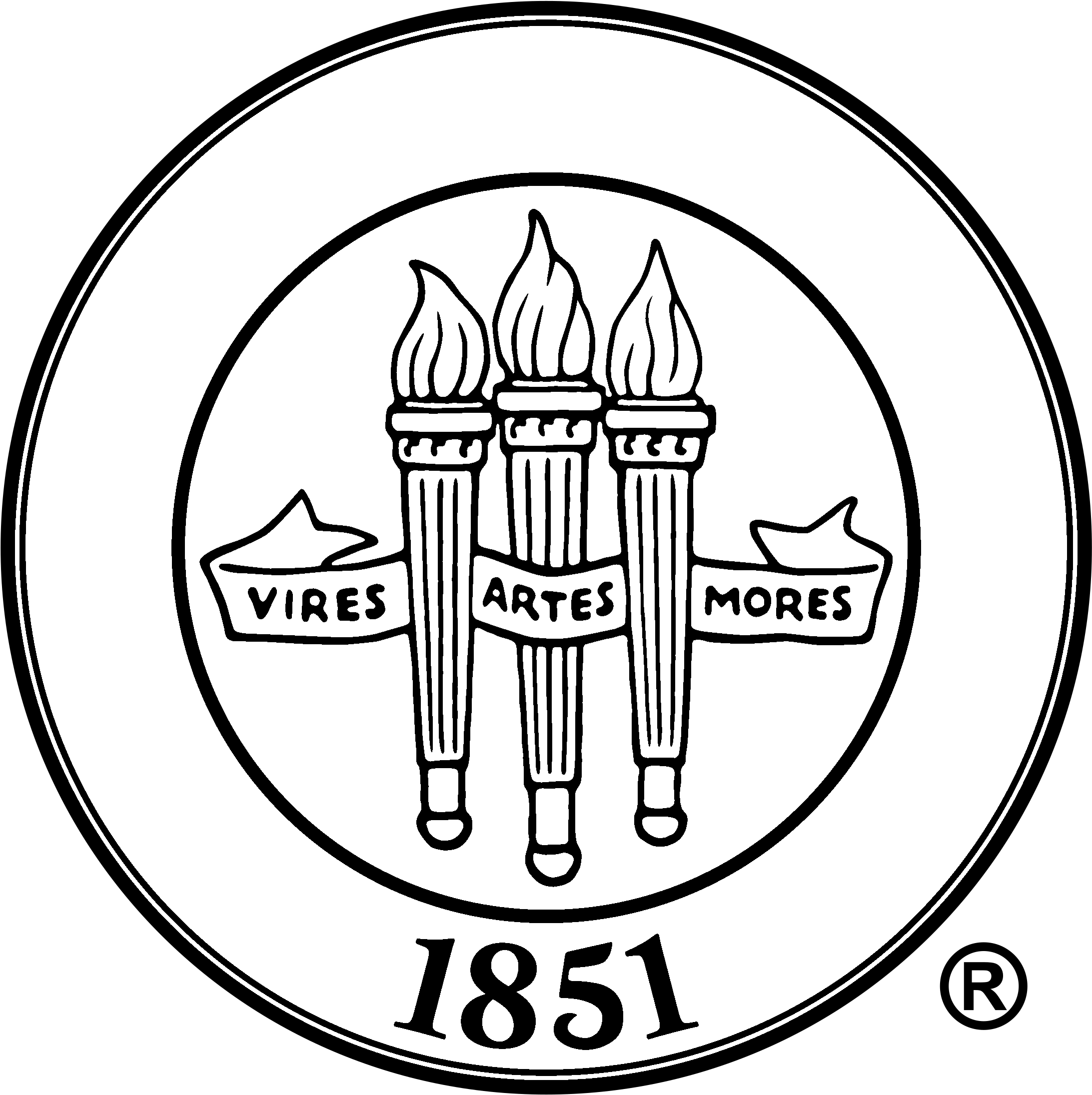 Florida State University Logo Black And White (2400x2400), Png Download