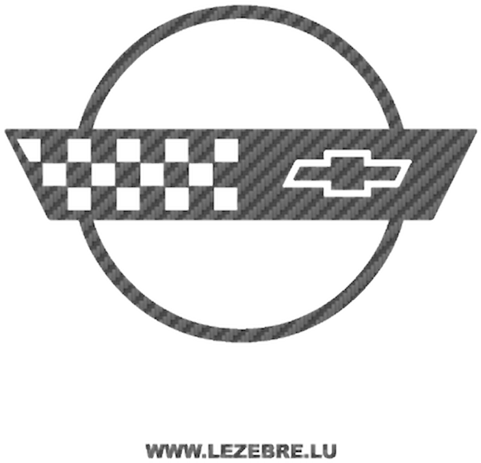 Chevrolet Corvette Logo Carbon Decal 4 (800x800), Png Download