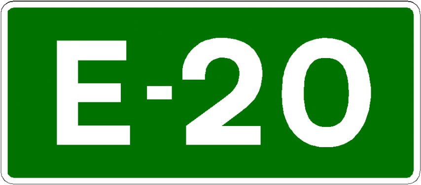Part Of E-20 Euroroute Ie (1110x419), Png Download