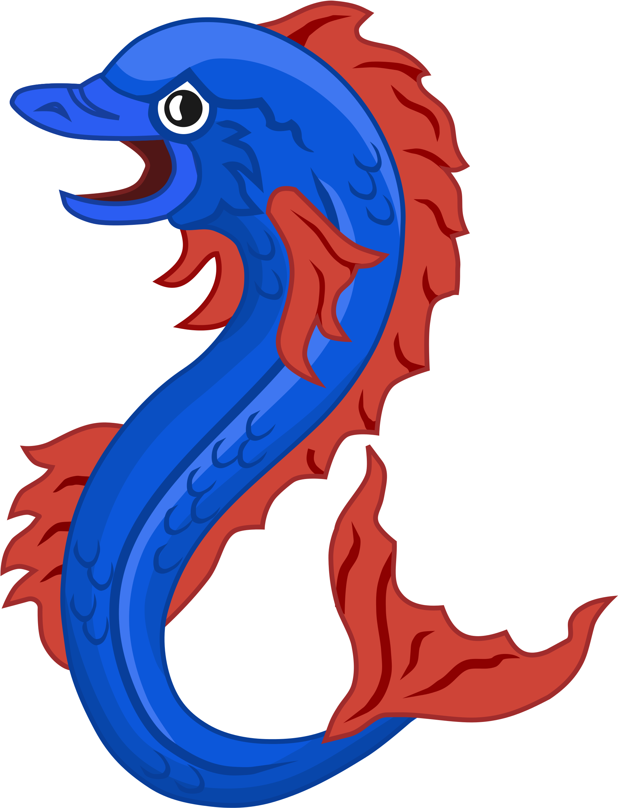 Clipart Dolphin Seahorse (2000x2620), Png Download