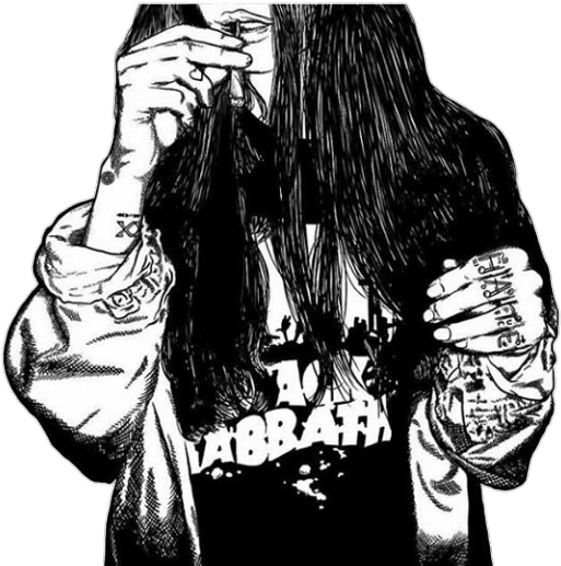 Girl Grunge Grungegirl Tumblr Instagram Blacksabbath (720x519), Png Download
