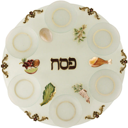 Swarovski Glass Pewter Passover Seder Plate (560x560), Png Download