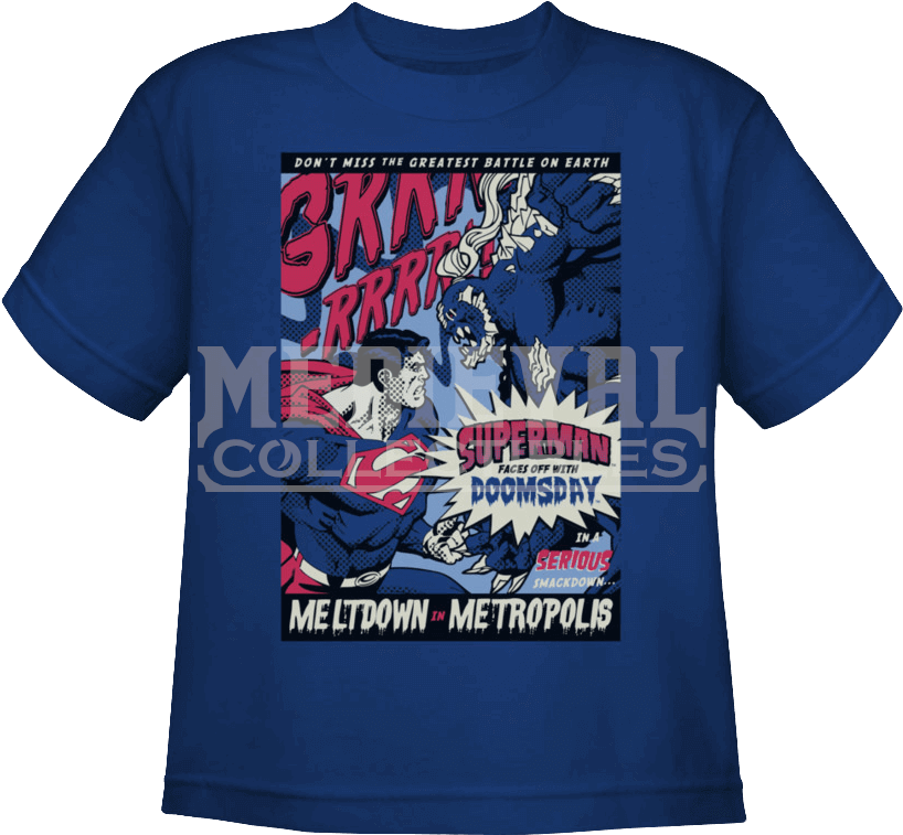 Kids Superman Doomsday Pop Art T Shirt (839x839), Png Download