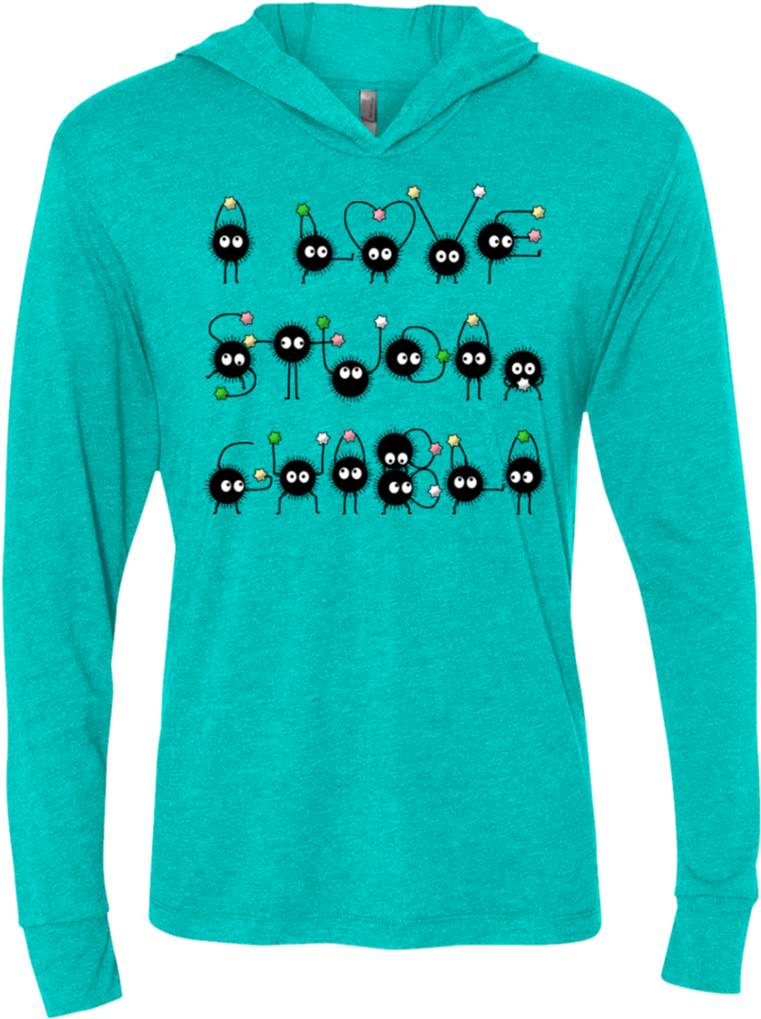 I Love Studio Ghibli Triblend Long Sleeve Hoodie Tee (1155x1155), Png Download