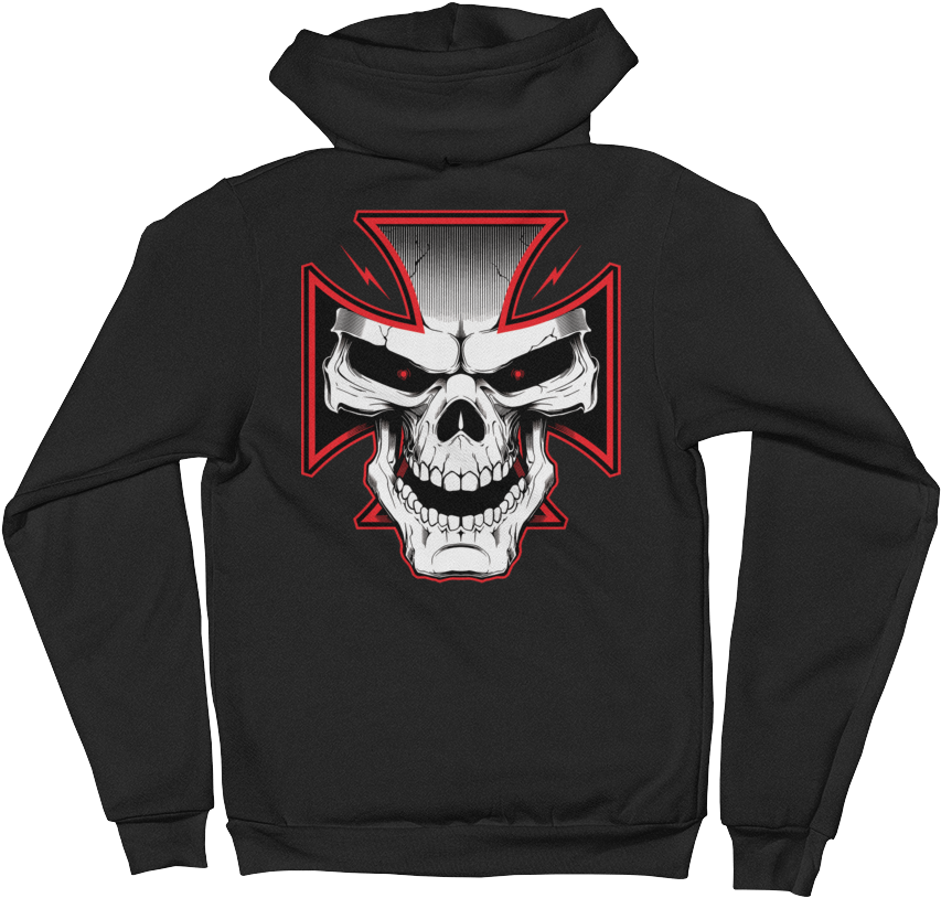 Iron Cross Mens Zip-up Hoodie Sweater (1000x1000), Png Download