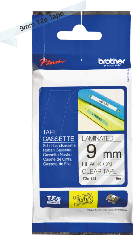 Brother Tape Cartridge / 9 Mm, Black/transparent Brother (513x903), Png Download