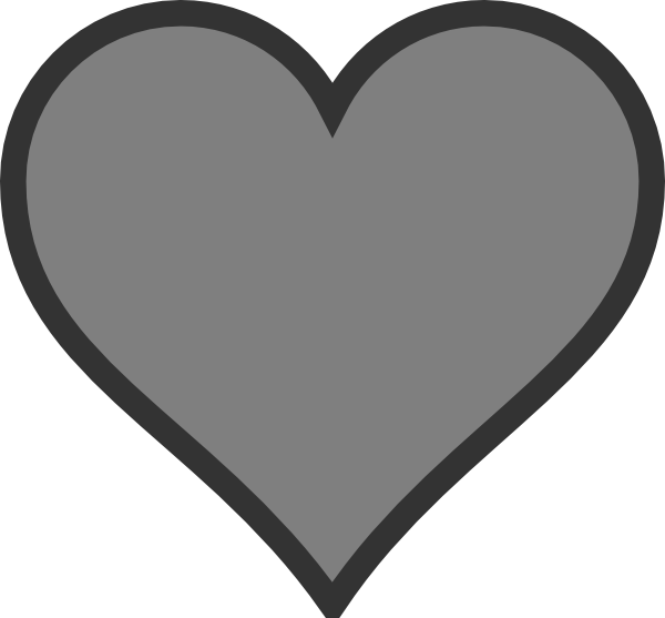 Grey Heart Png (600x557), Png Download