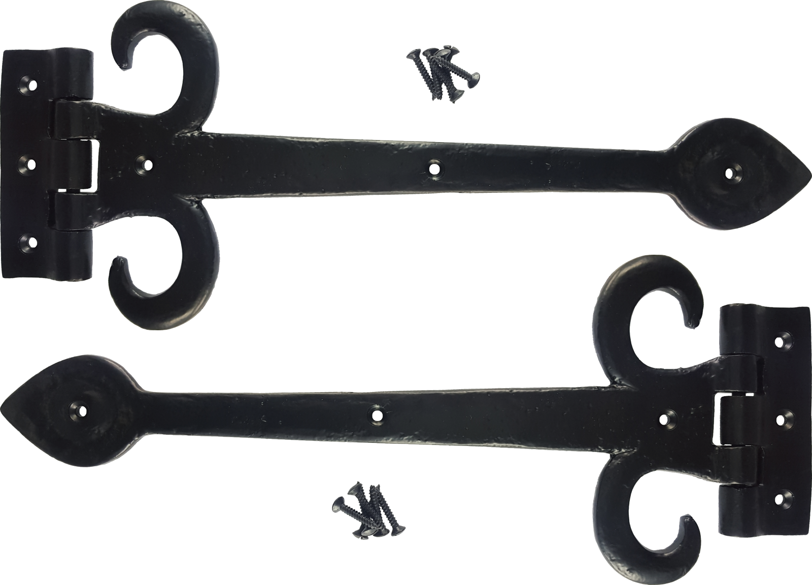 325mm Black Antique Fleur De Lys Hinges (1600x1153), Png Download