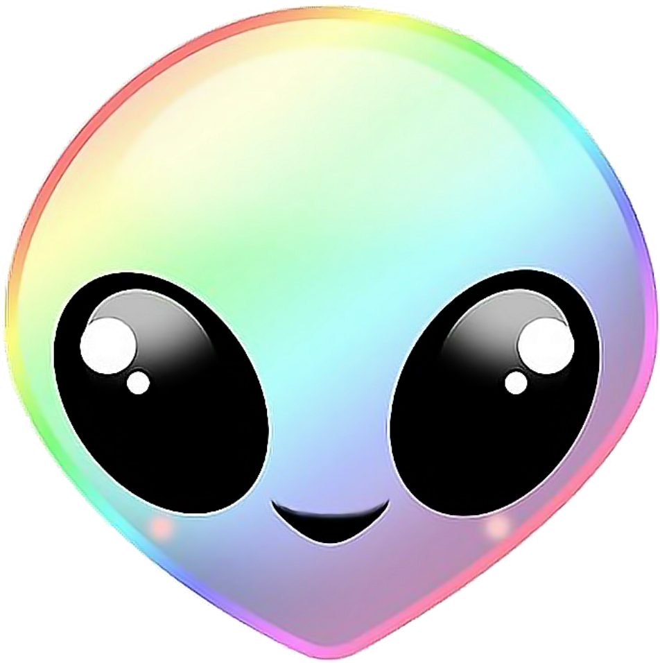Alien Extraterrestre Rainbow Arcenciel Emoji 👽🌈 (952x956), Png Download