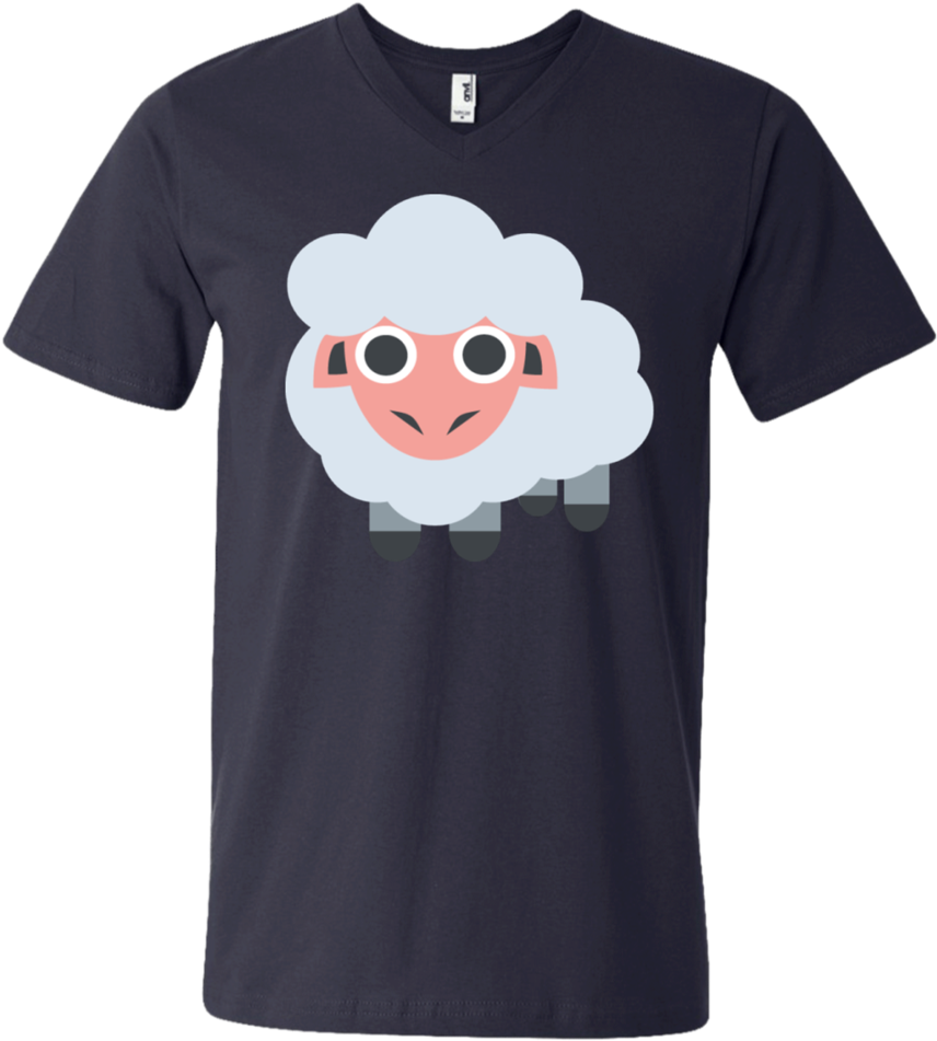 Sheep Emoji Men's V Neck T Shirt (960x960), Png Download