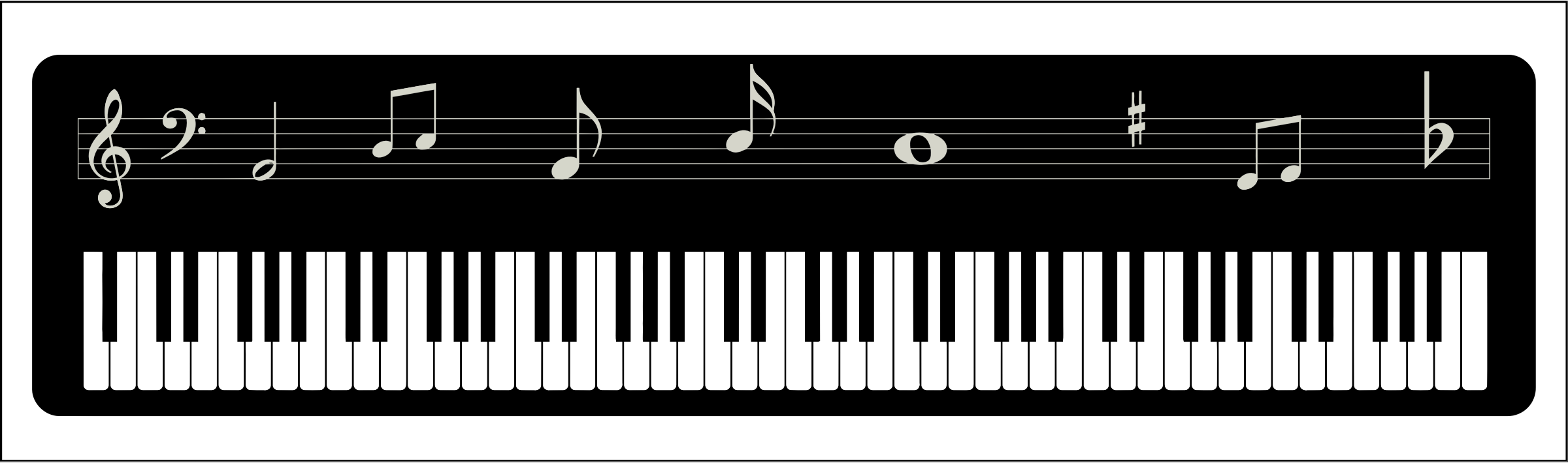 Piano Keyboard Icons Png - Piano Keyboard Png (2400x710), Png Download