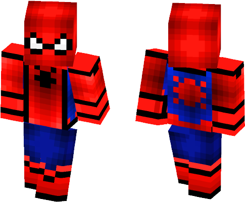Spider-man Homecoming Suit - Spiderman Ps4 Skin Minecraft (584x497), Png Download
