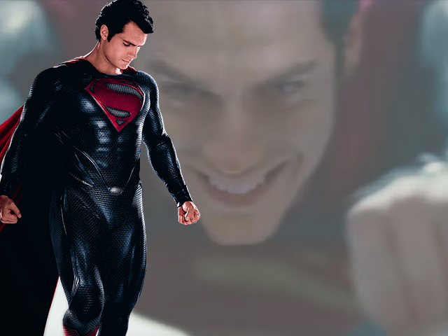 Superman Flying Man Of Steel - Superman Henry Cavill Vertical (640x480), Png Download