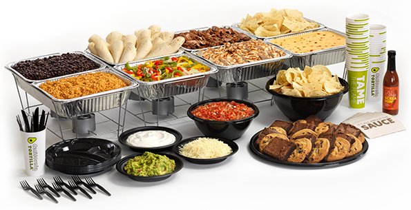 Fajita Bar - Taco Bar Party (595x305), Png Download
