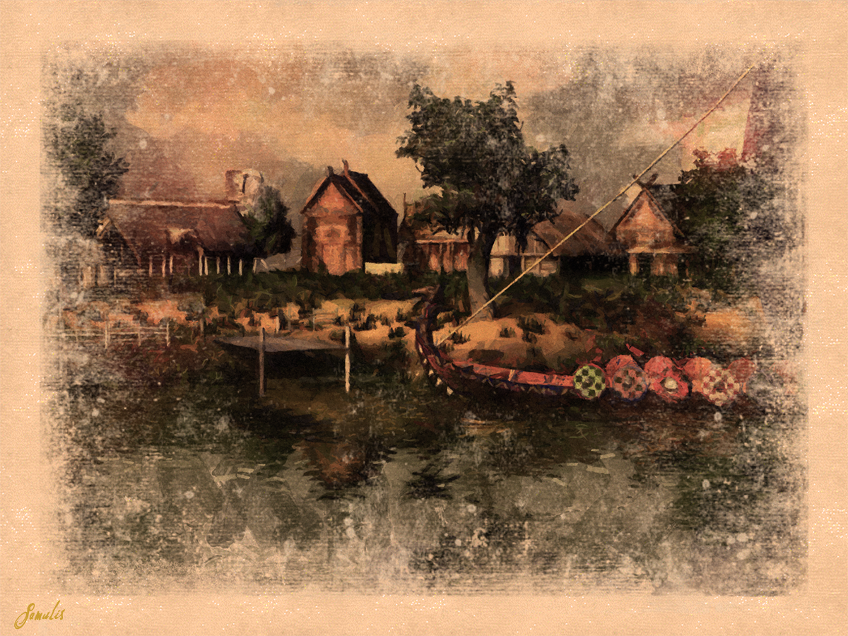 Viking Village - Canoe (1200x900), Png Download