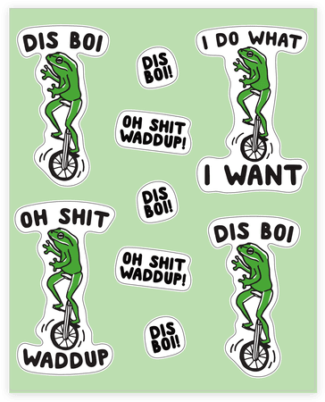 Dis Boi Funny Frog Sticker/decal Sheet - Dis Boi (484x484), Png Download