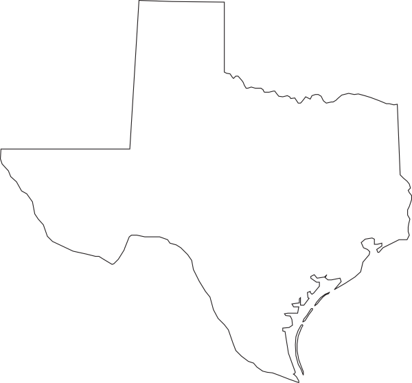 Texas State Outline Png (600x558), Png Download