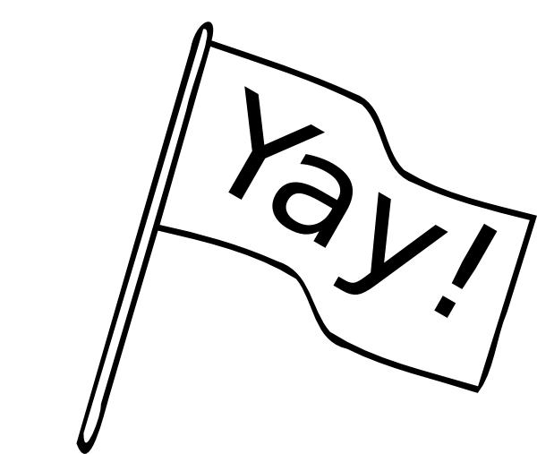 Flag Outline With Yay Clip Art - Yay Clipart (600x507), Png Download