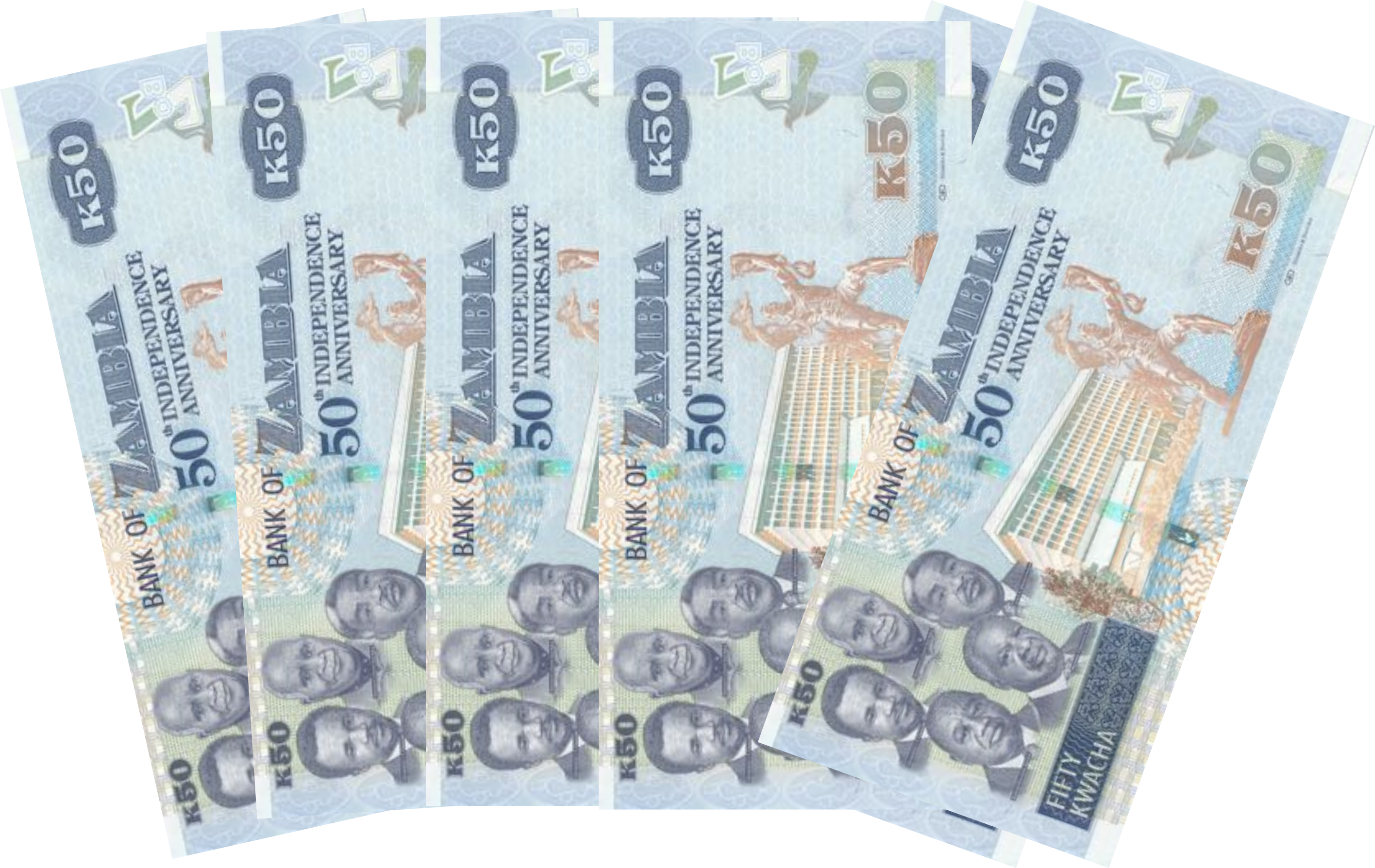 Ddacc - Billets De Banque Zambie Pk 53 - 50 Kwachas (2832x1788), Png Download
