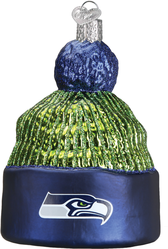 Seattle Seahawks Beanie 72914 Old World Christmas Ornament (950x950), Png Download