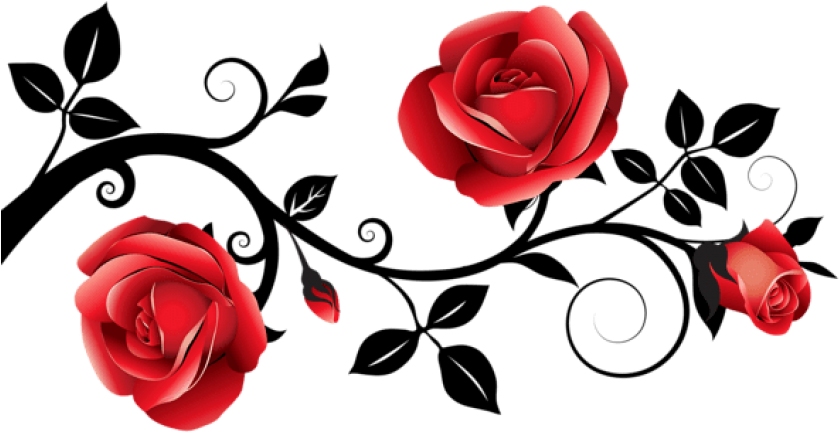 Rose Vine Png - Roses Clipart (600x321), Png Download