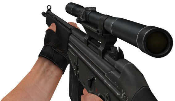 V G3sg1 Css - Sniper Gun With Hand Png (604x333), Png Download