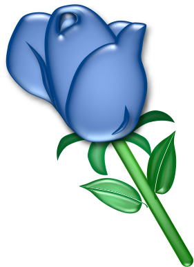 Free Blue Rose Clip Art - Blue Rose Clipart (414x431), Png Download