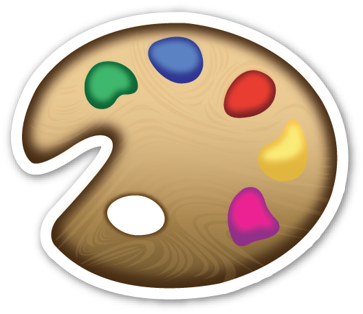 Palette Clipart Real Artist - Emoji Paleta De Pintura (528x457), Png Download