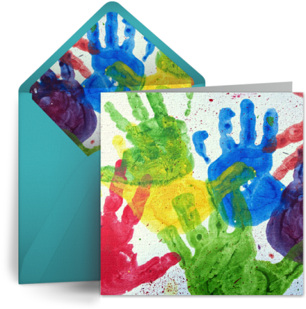 Finger Painting For Dad From Punchbowl - Birthday Cards Ideas From Toddlers To Daddy (460x460), Png Download