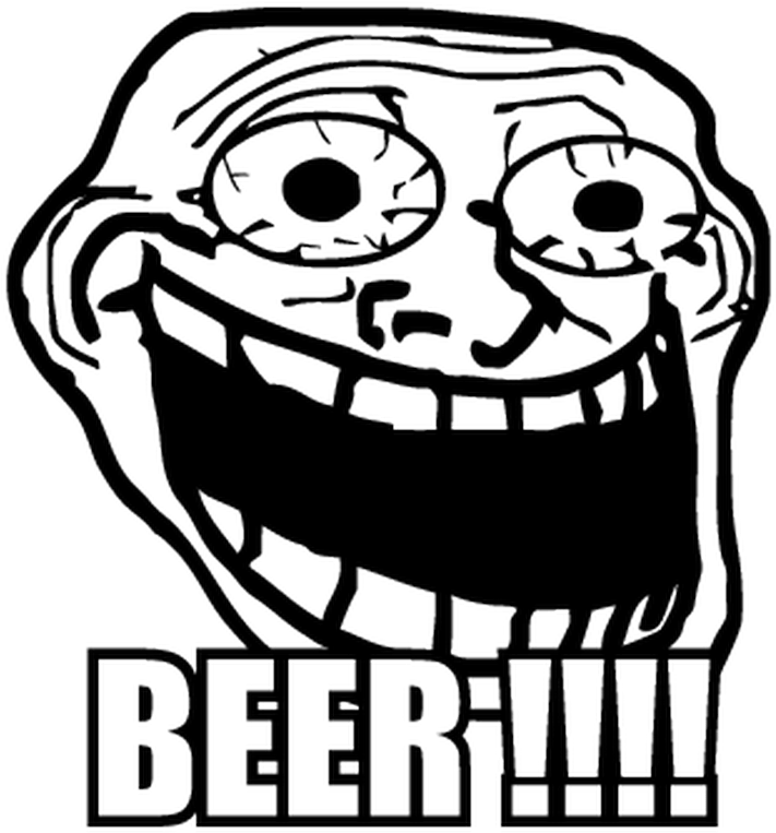 Meme Face Troll Face Group Funny Shower Curtain Funny - Troll Face Beer (800x800), Png Download