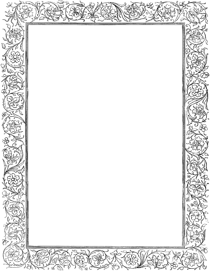 Download Victorian Paper Border Clipart Victorian Era - 8.5 X 11 Border Png (850x1100), Png Download
