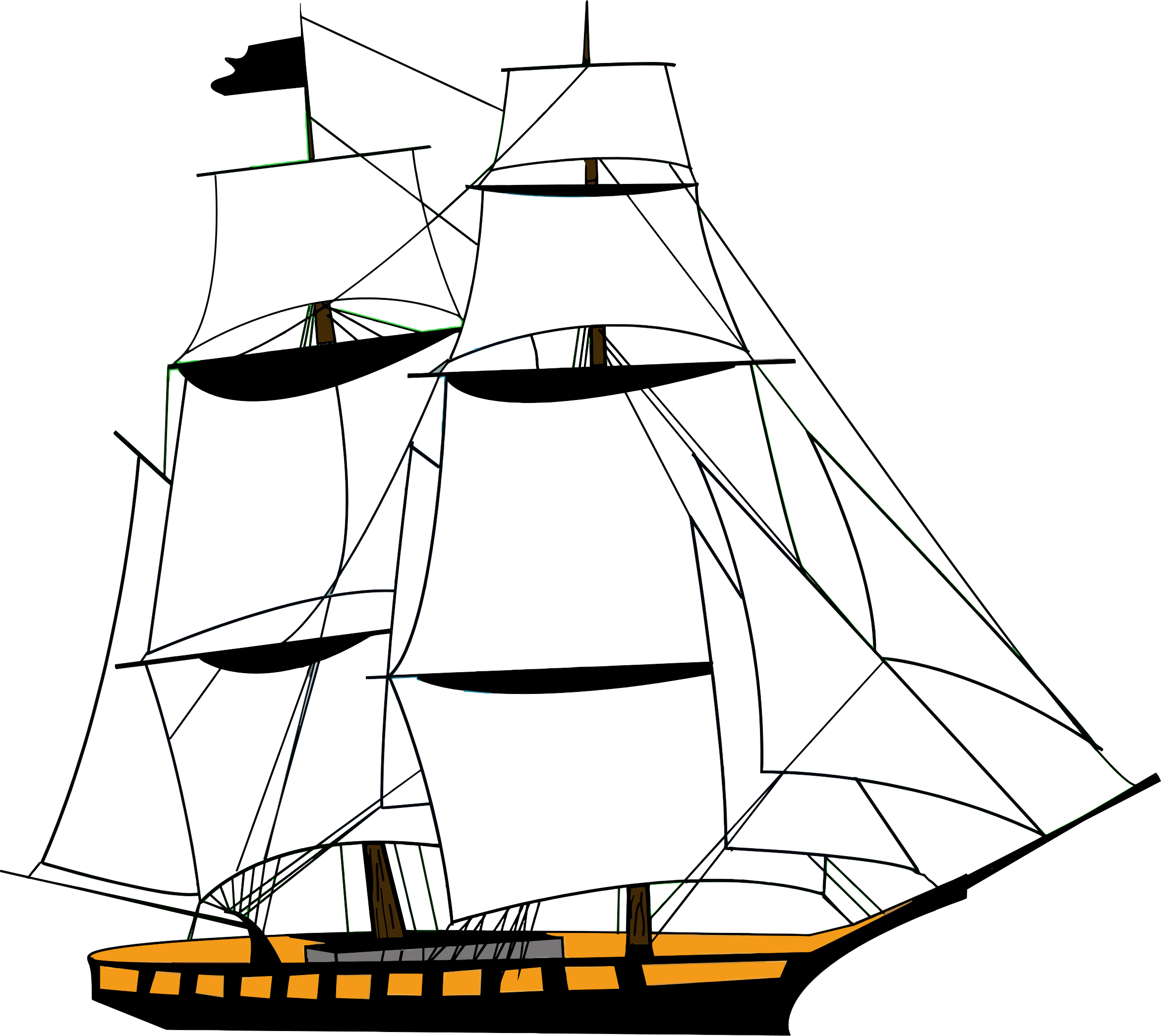 This Free Icons Png Design Of Sailing Ship White (2342x2090), Png Download