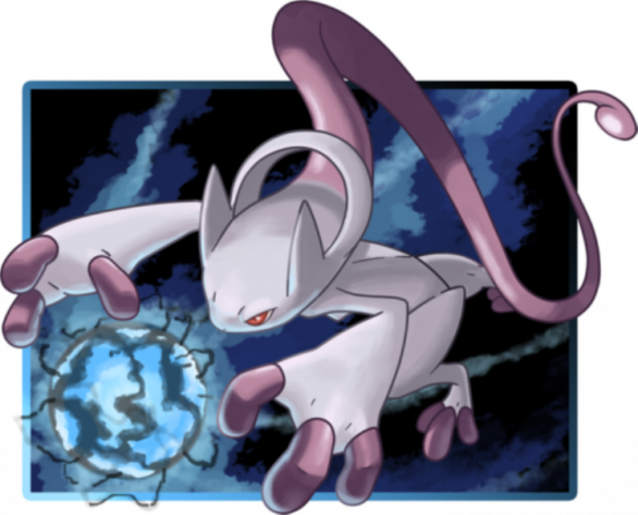 Mega Mewtwo1 - Pokemon Mega Evolution Art (586x473), Png Download