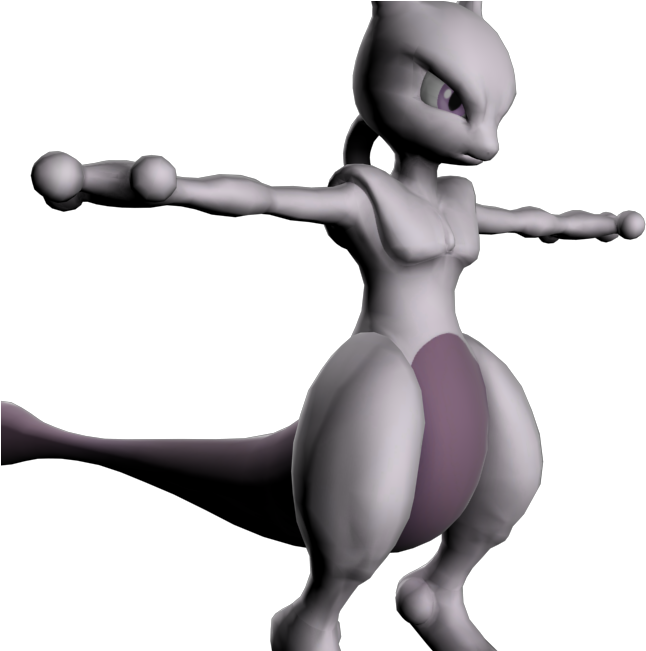 Download Zip Archive - Mewtwo Model Smash Bros (750x650), Png Download