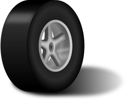 Tire Wheel Car Rim Black Rubber Round Tire - Black Tire Clipart (433x340), Png Download
