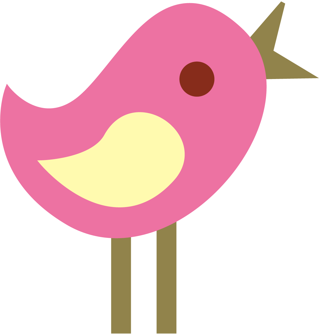 Cute Girly Bird Clipart - Cute Bird Clip Art (1125x1171), Png Download