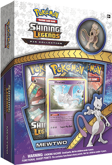 Mewtwo Shining Legends Pin Collection - Pokemon Shining Legends Pin Collection Mewtwo (600x600), Png Download