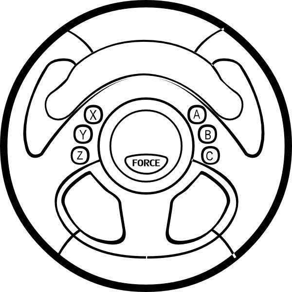 Free Vector Force Feedback Wheel Clip Art (600x600), Png Download