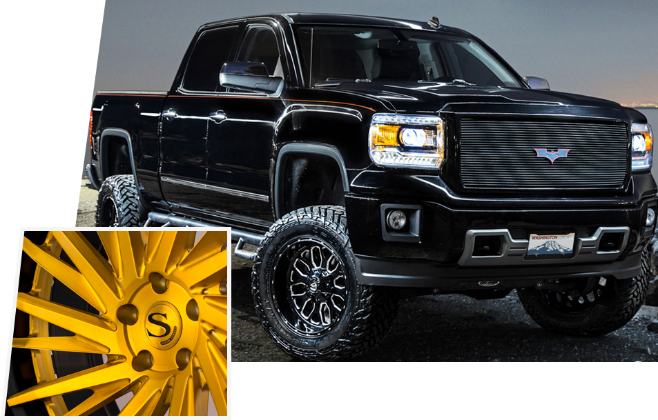 Black Truck And Rims - Fuel Titan Wheels (953x609), Png Download
