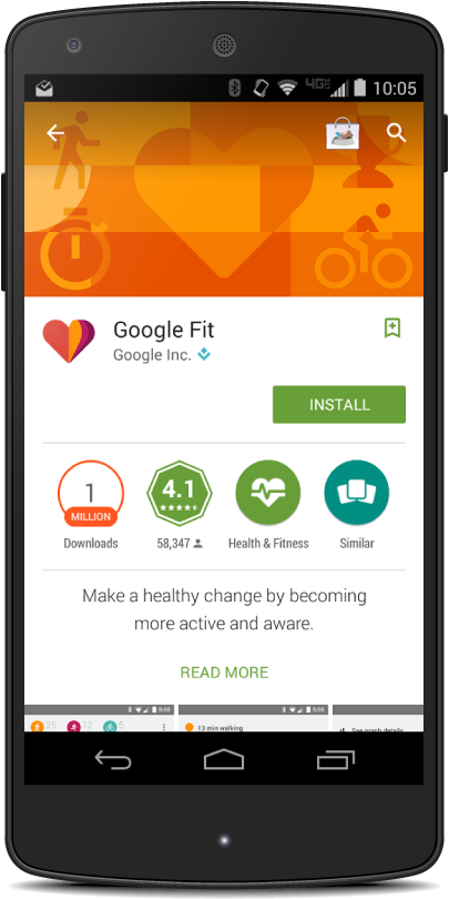 Google Fit Banner In Play Store (500x830), Png Download