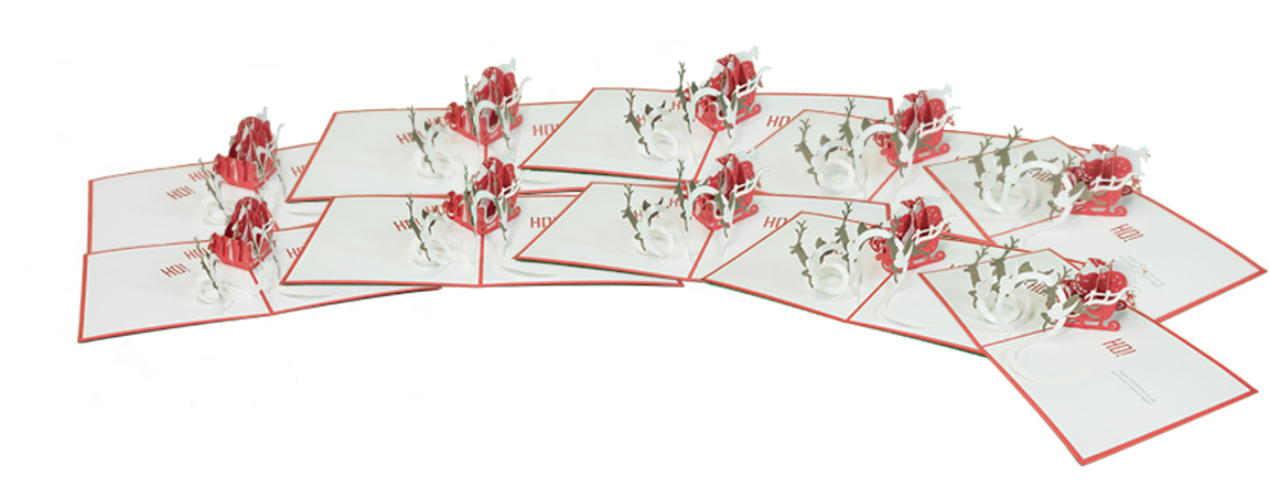 Ten Pack Santa Sleigh (1280x720), Png Download