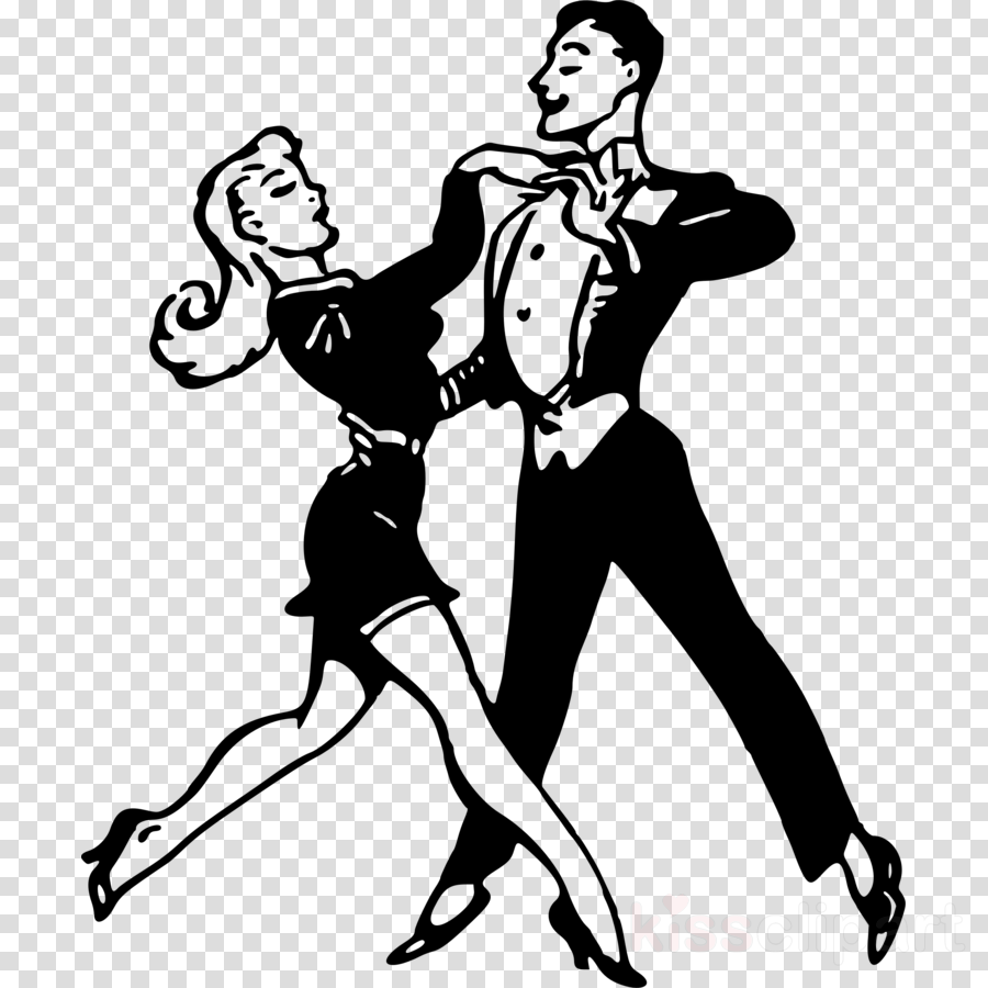 Black Dancing Couple Png Clipart Black And White Dance (900x900), Png Download