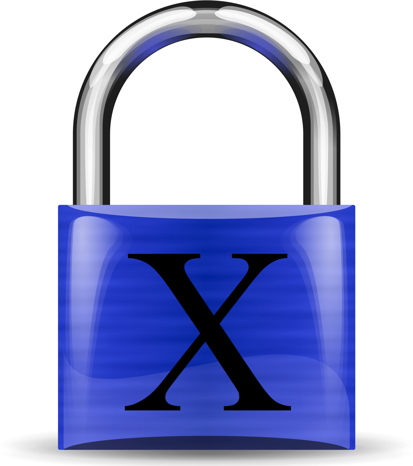 Padlock Blue X (2000x2000), Png Download