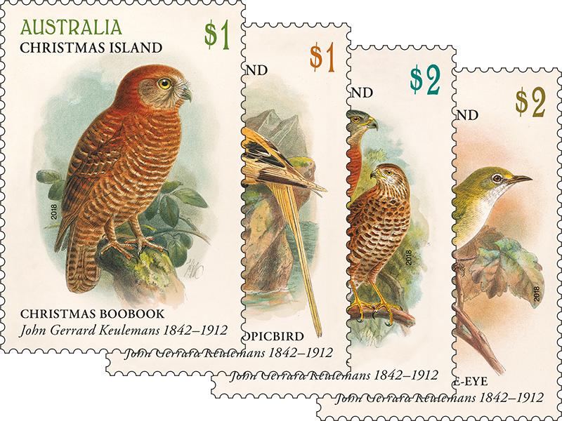 Set Of The Art Of John Gerrard Keulemans Stamps (800x600), Png Download