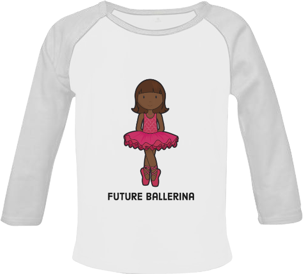 Dance Ballet Girl Illustration Baby Organic Long Sleeve (1000x1000), Png Download