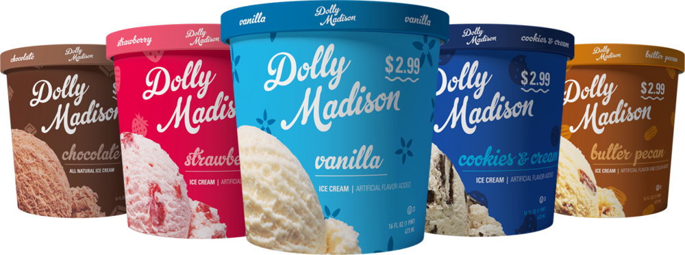 James Rivas Dolly Madison Ice Cream Header Image Pints (1000x373), Png Download