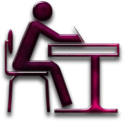 Student Sitting At Desk Icon (600x600), Png Download