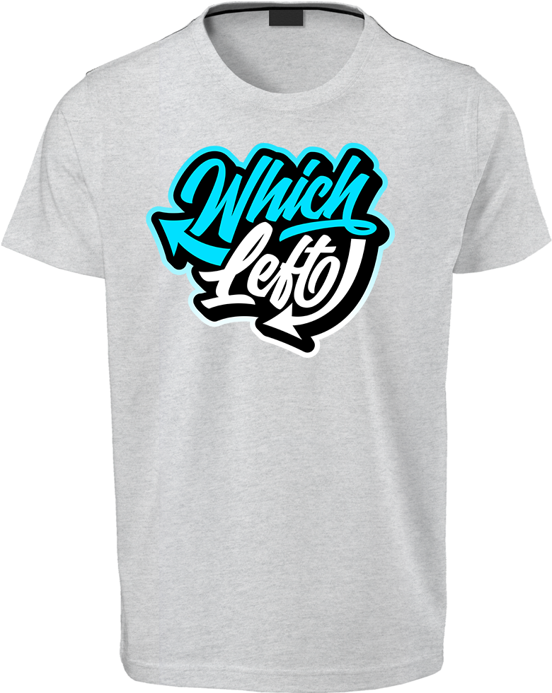 Which Left Cursive Blue Logo T-shirt (1000x1000), Png Download